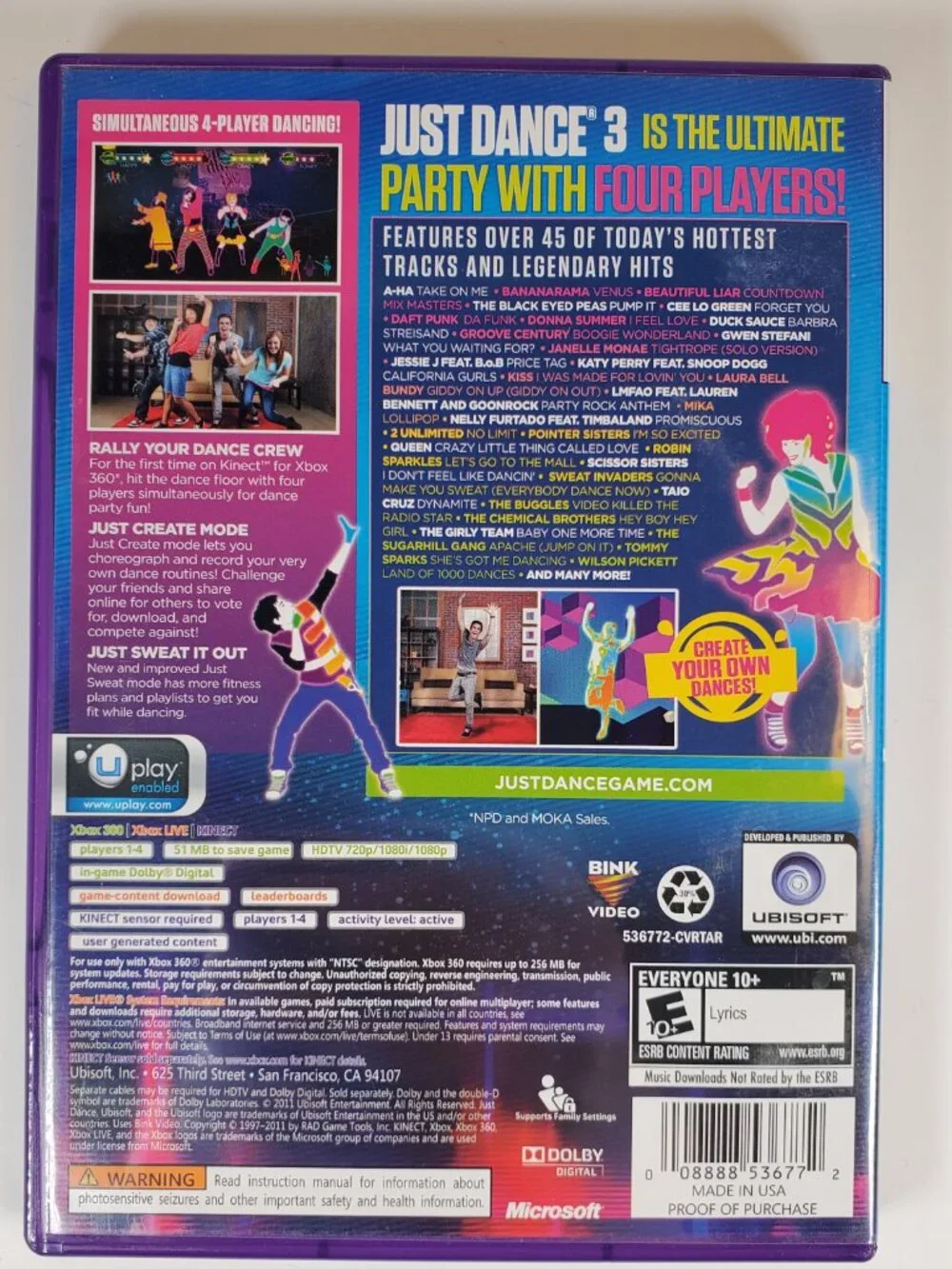Just Dance 3 Xbox 360 Target Exclusive Edition Rihanna, B.O.B Katy Perry